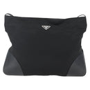 PRADA Shoulder Bag Nylon Black Silver Auth 161445-13