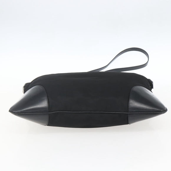 PRADA Shoulder Bag Nylon Black Silver Auth 161445