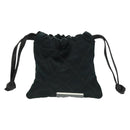 CHANEL Bicolore Pouch Satin Black Gold CC Auth 161448V-2