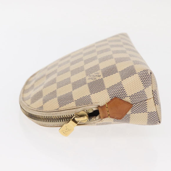 LOUIS VUITTON Damier Azur Pochette Cosmetic GM Pouch N23346 LV Auth 161452A