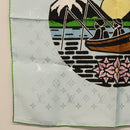 LOUIS VUITTON LV City Stamp Bandana S00 Scarf Light Blue M96939 LV Auth 161456SM-4