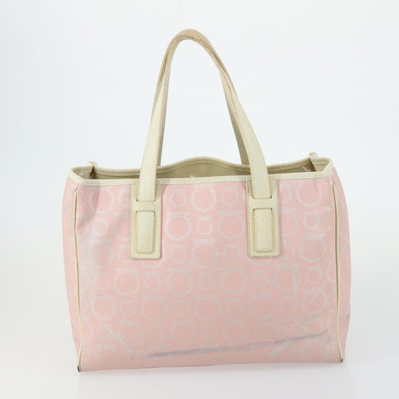 Salvatore Ferragamo Cartier Tote Bag PVC 2 Set Pink Bordeaux Auth 161462