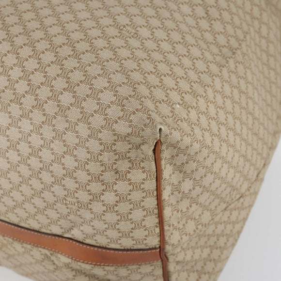 CELINE Macadam Canvas Boston Bag PVC Beige Gold Auth 161463