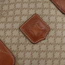 CELINE Macadam Canvas Boston Bag PVC Beige Gold Auth 161463-19