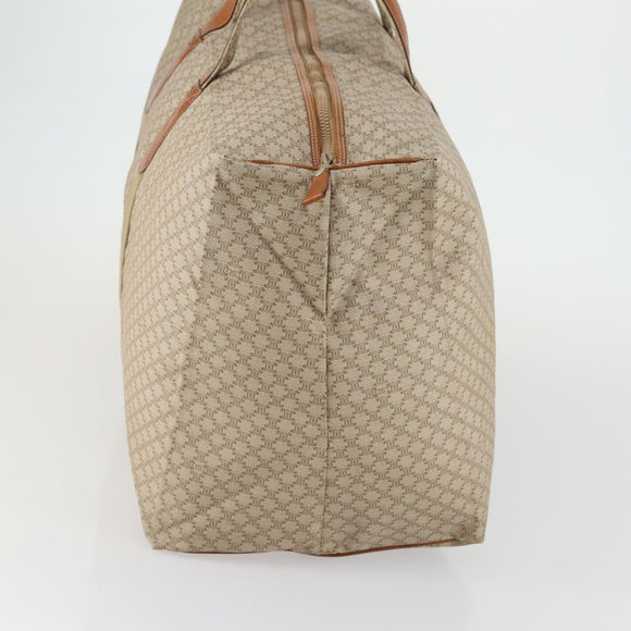 CELINE Macadam Canvas Boston Bag PVC Beige Gold Auth 161463