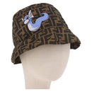 FENDI x FRGMT x POKÉMON ZUCCA Canvas Bucket Hat Mini-Dragon Brown Auth 161464SM-1
