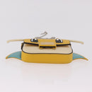 FENDI FRGMT x POKEMON Nano Bucket Bag Leder Gelb Silber Auth 161465SM-11