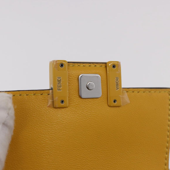 FENDI FRGMT x POKEMON Nano Bucket Bag Leder Gelb Silber Auth 161465SM