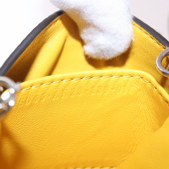 FENDI FRGMT x POKEMON Nano Bucket Bag Leder Gelb Silber Auth 161465SM