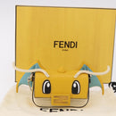 FENDI FRGMT x POKEMON Nano Bucket Bag Leder Gelb Silber Auth 161465SM-27