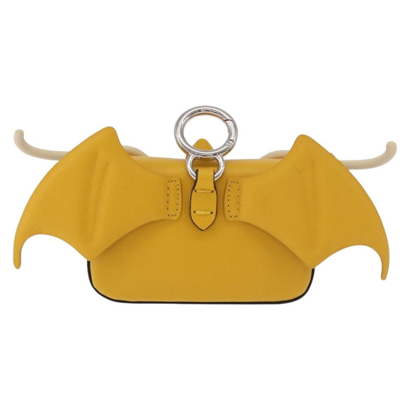 FENDI FRGMT x POKEMON Nano Bucket Bag Leder Gelb Silber Auth 161465SM
