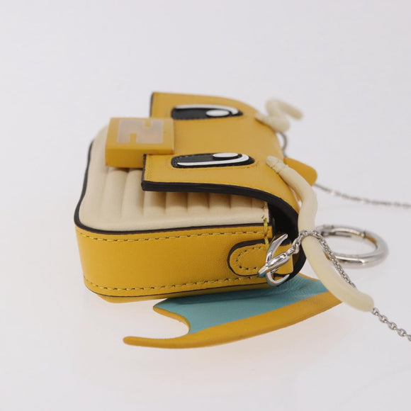 FENDI FRGMT x POKEMON Nano Bucket Bag Leder Gelb Silber Auth 161465SM