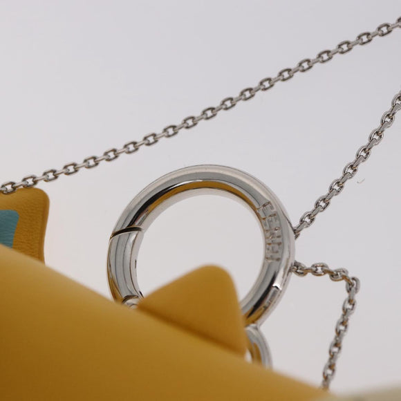 FENDI FRGMT x POKEMON Nano Bucket Bag Leder Gelb Silber Auth 161465SM