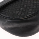 BALLY Chain Shoulder Bag Leather Black Gold Auth 161473-10