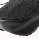 BALLY Chain Shoulder Bag Leather Black Gold Auth 161473-12