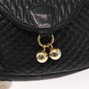 BALLY Chain Shoulder Bag Leather Black Gold Auth 161473-14