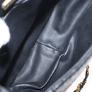 BALLY Chain Shoulder Bag Leather Black Gold Auth 161473-17