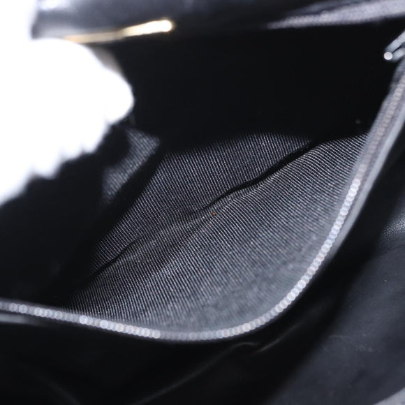 BALLY Chain Shoulder Bag Leather Black Gold Auth 161473