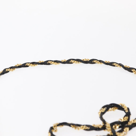 BALLY Chain Shoulder Bag Leather Black Gold Auth 161473