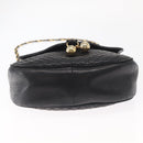 BALLY Chain Shoulder Bag Leather Black Gold Auth 161473-9