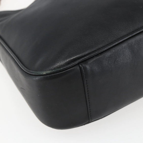 GUCCI Bamboo Hand Bag Leather 2way Black Gold 001 1705 1638 Auth 161481
