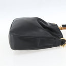 GUCCI Bamboo Hand Bag Leather 2way Black Gold 001 1705 1638 Auth 161481-4