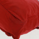 PRADA Shoulder Bag Nylon Red Silver Auth 161482-18