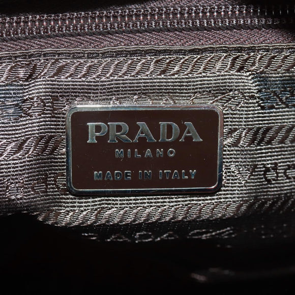 PRADA Shoulder Bag Nylon Red Silver Auth 161482