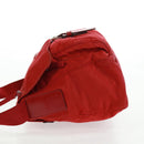 PRADA Shoulder Bag Nylon Red Silver Auth 161482-3