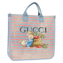 GUCCI Hand Bag Canvas Light Blue 605831 Auth 161483M-1