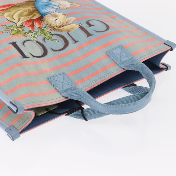 GUCCI Hand Bag Canvas Light Blue 605831 Auth 161483M