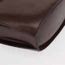 CELINE Circle Shoulder Bag Leather Brown Gold Auth 161484-9