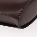 CELINE Circle Shoulder Bag Leather Brown Gold Auth 161484-15