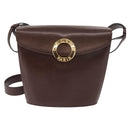 CELINE Circle Shoulder Bag Leather Brown Gold Auth 161484-13