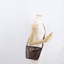 CELINE Circle Shoulder Bag Leather Brown Gold Auth 161484-26