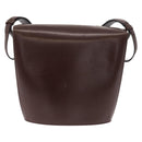 CELINE Circle Shoulder Bag Leather Brown Gold Auth 161484-2