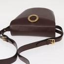 CELINE Circle Shoulder Bag Leather Brown Gold Auth 161484-6