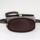 CELINE Circle Shoulder Bag Leather Brown Gold Auth 161484-5