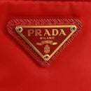 PRADA Shoulder Bag Nylon 2way Red Gold Auth 161489V-21