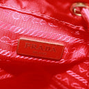 PRADA Shoulder Bag Nylon 2way Red Gold Auth 161489V-24