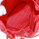 PRADA Shoulder Bag Nylon 2way Red Gold Auth 161489V-10