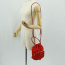 PRADA Shoulder Bag Nylon 2way Red Gold Auth 161489V-28