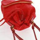PRADA Shoulder Bag Nylon 2way Red Gold Auth 161489V-6