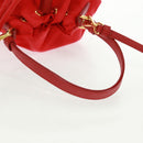 PRADA Shoulder Bag Nylon 2way Red Gold Auth 161489V-7