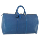 LOUIS VUITTON Epi Keepall 50 Boston Bag Blue M42965 LV Auth 161491-1