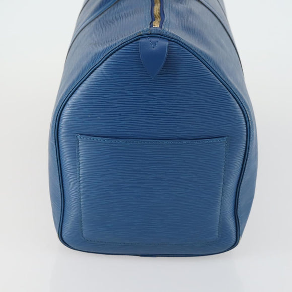 LOUIS VUITTON Epi Keepall 50 Boston Bag Blue M42965 LV Auth 161491