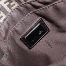 FENDI Zucchino Canvas Mamma Baguette Shoulder Bag Brown Silver Auth 161497-18