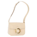 CELINE Circle Shoulder Bag Enamel Ivory Gold Auth 161499-1