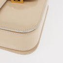 CELINE Circle Shoulder Bag Enamel Ivory Gold Auth 161499-15