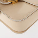CELINE Circle Shoulder Bag Enamel Ivory Gold Auth 161499-16